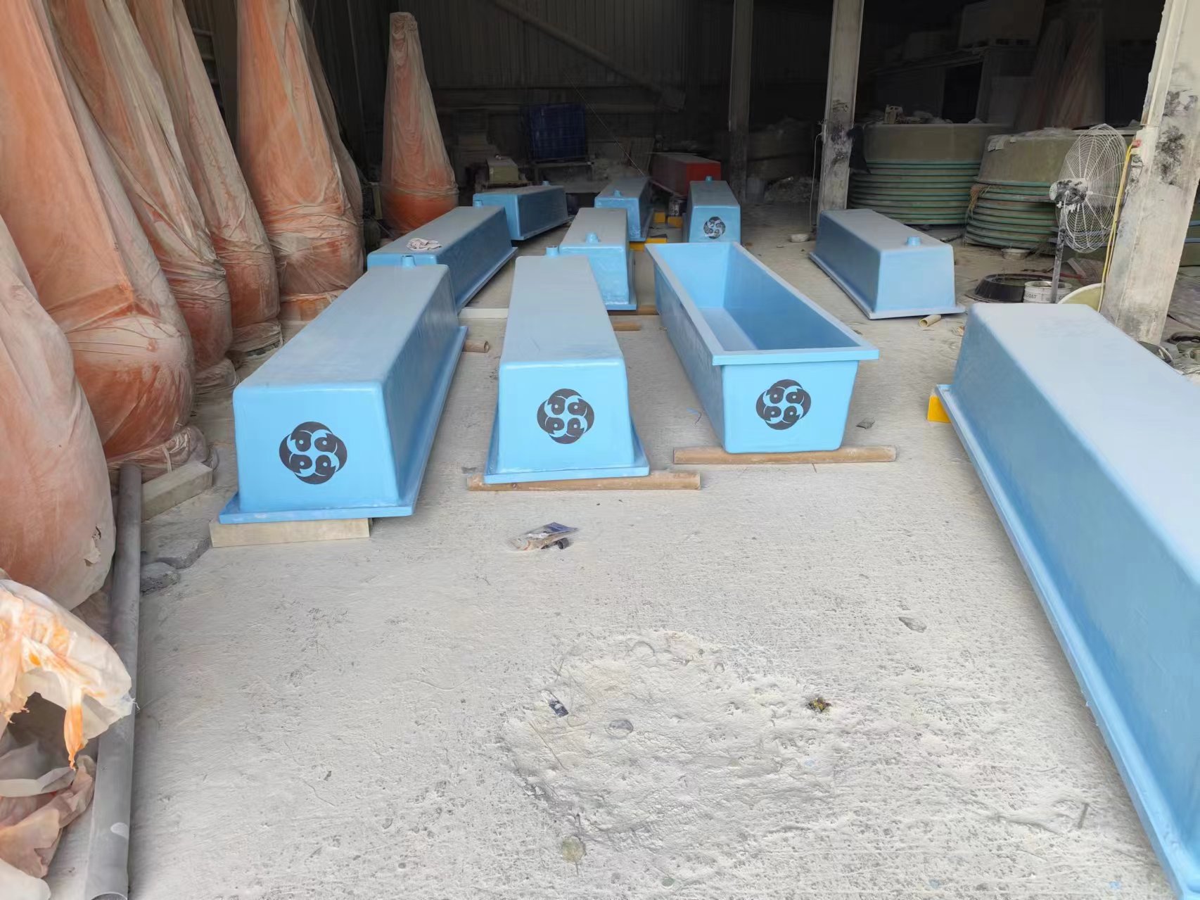 Custom Fiberglass Fish Ponds and Tanks Completed, Ready for Shipment!